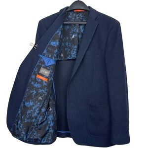 Tallia Unstructured Modern Blazer 40R Navy Textured Blazer Sport Coat Jacket
